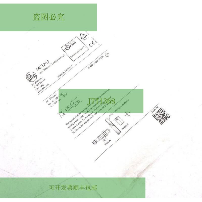IFM EFECTOR MFT202 MFK3060-BPKG/AM/V4A/G/US 传感器