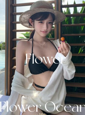 【慵懒假日】高级感长袖衬衫性感遮肉bikini三件套海边度假泳衣