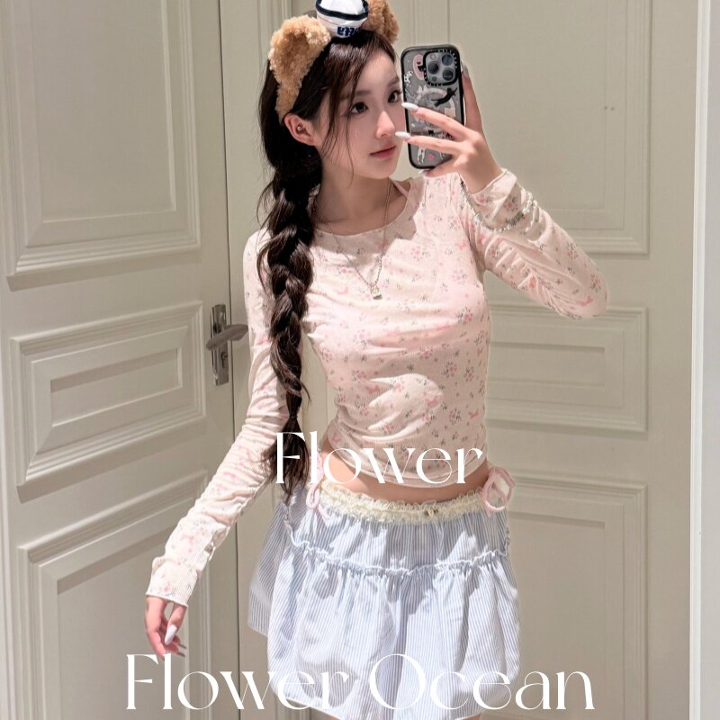 【太甜啦!】夏日甜美碎花少女感罩衫bikini四件套海边沙滩泳衣
