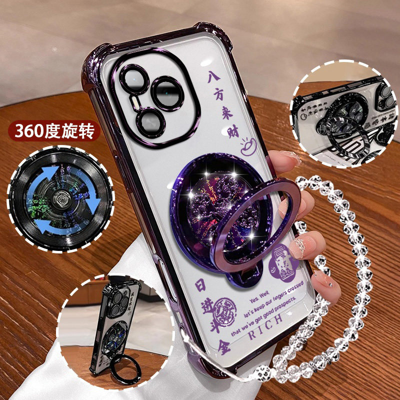 适用荣耀Power网红手机壳来财支架DVD-AN00高级感保护壳Power四角防撞HonorPower潮女手链power风生水起新款