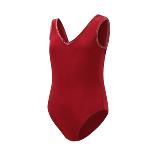 swiga青少年无袖酒红色丝绒连体服黑色舞蹈长裙性格舞裙上衣体服