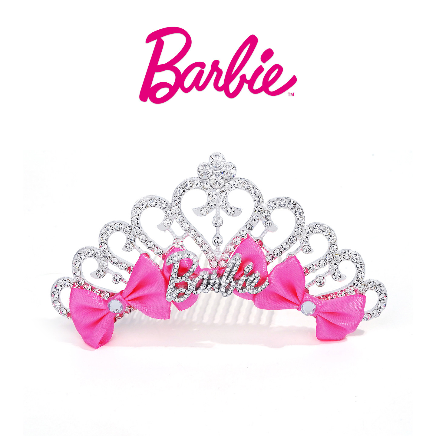 Barbie芭比官方正品发夹发饰女礼物金属皇冠发卡头饰新款侧边夹子