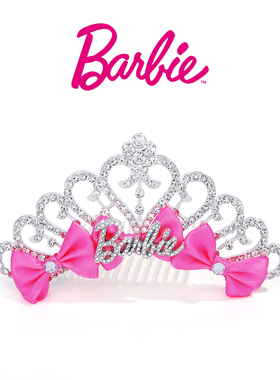 Barbie芭比官方正品发夹发饰女礼物金属皇冠发卡头饰新款侧边夹子