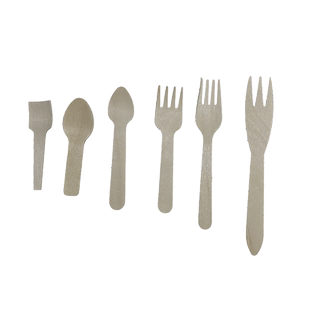 一次性小木勺木制刀餐叉勺甜品蛋糕水果勺可降解木勺叉子餐具包