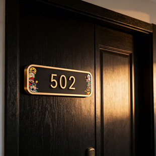 门牌号家用入户门装饰号码高级感轻奢创意牌高档酒店民宿公司办公室发光磁吸数字标识贴纸亚克力住宅自粘挂牌