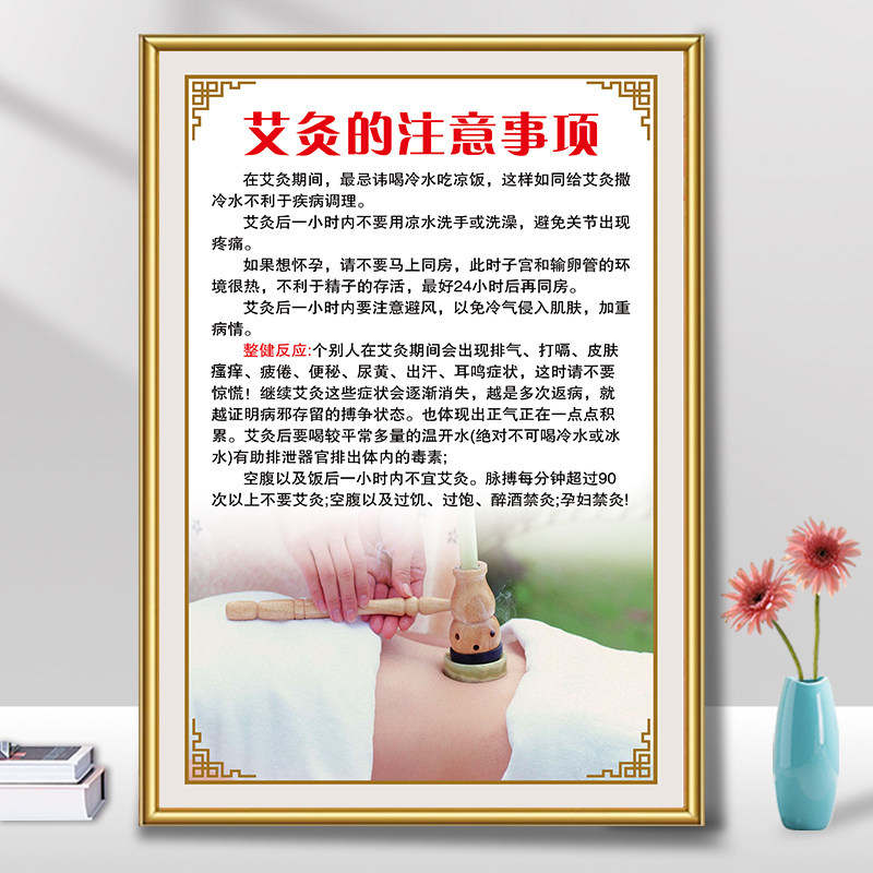 艾灸养生中医挂图养生馆挂画