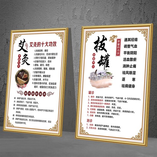 艾灸广告图中医养生馆挂画