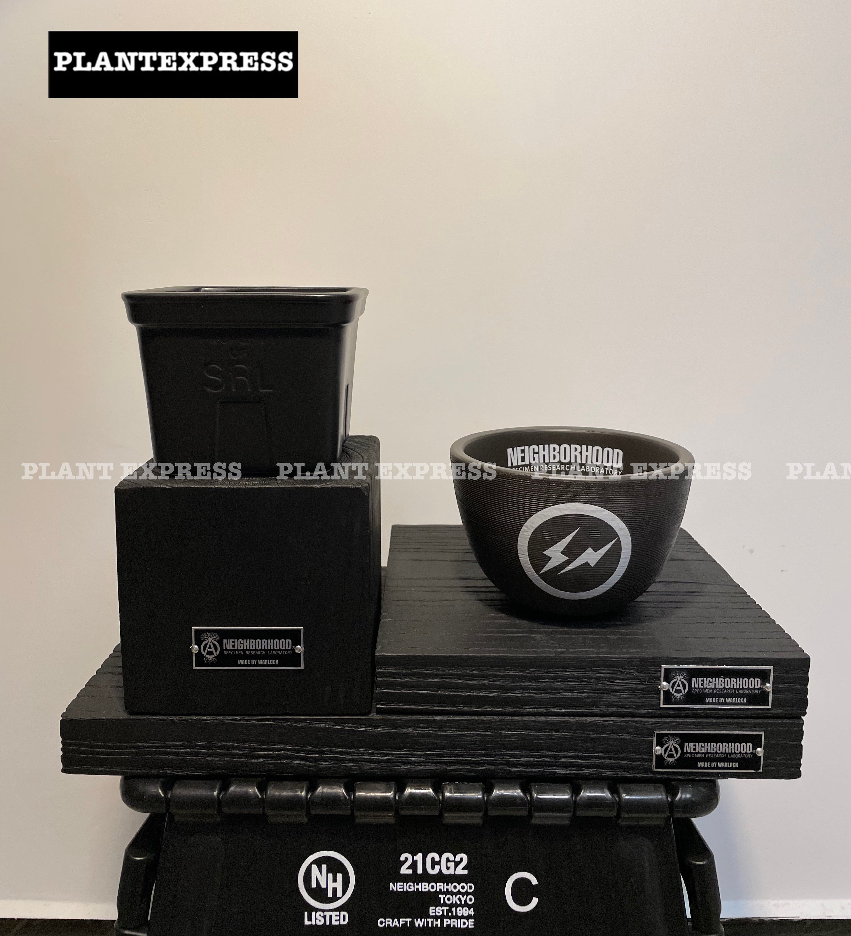 现货neighborhood srl nbhd块根种植园艺 木桩木板底座 潮流摆件