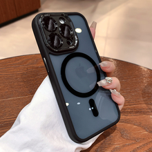 自带镜头膜磁吸适用苹果15promax手机壳新款magsafe小众高级感iphone14透明13全包防摔保护套12简约11男女潮