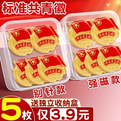 团徽中国共青团员团徽新款初中生高中生磁吸胸针标准款强磁铁扣学生用别针款团员徽章学校单位团徽采购价批发