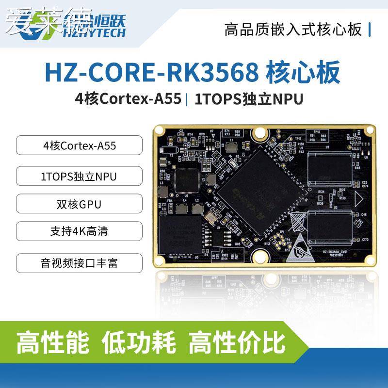 爱莱德合众嵌入式RK3568核心板国产化工业级瑞芯微4核A55自带1T算力  垫垫