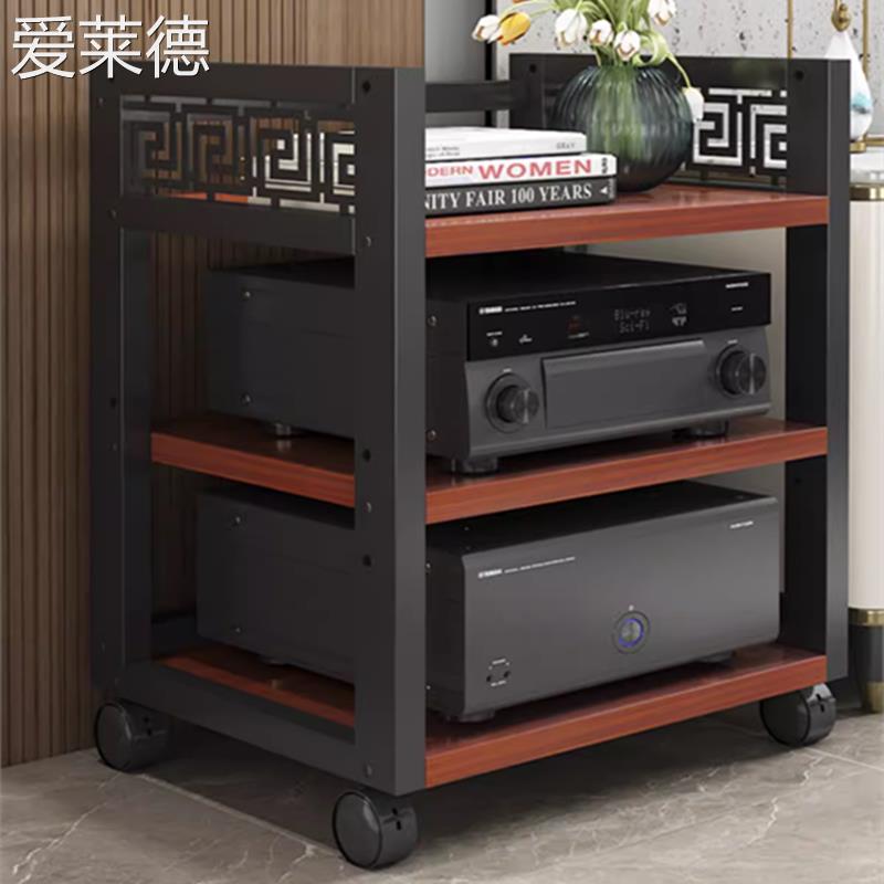 爱莱德多层功放机架机柜可移动CD胆机影音室器材设备柜金属木质功放柜子