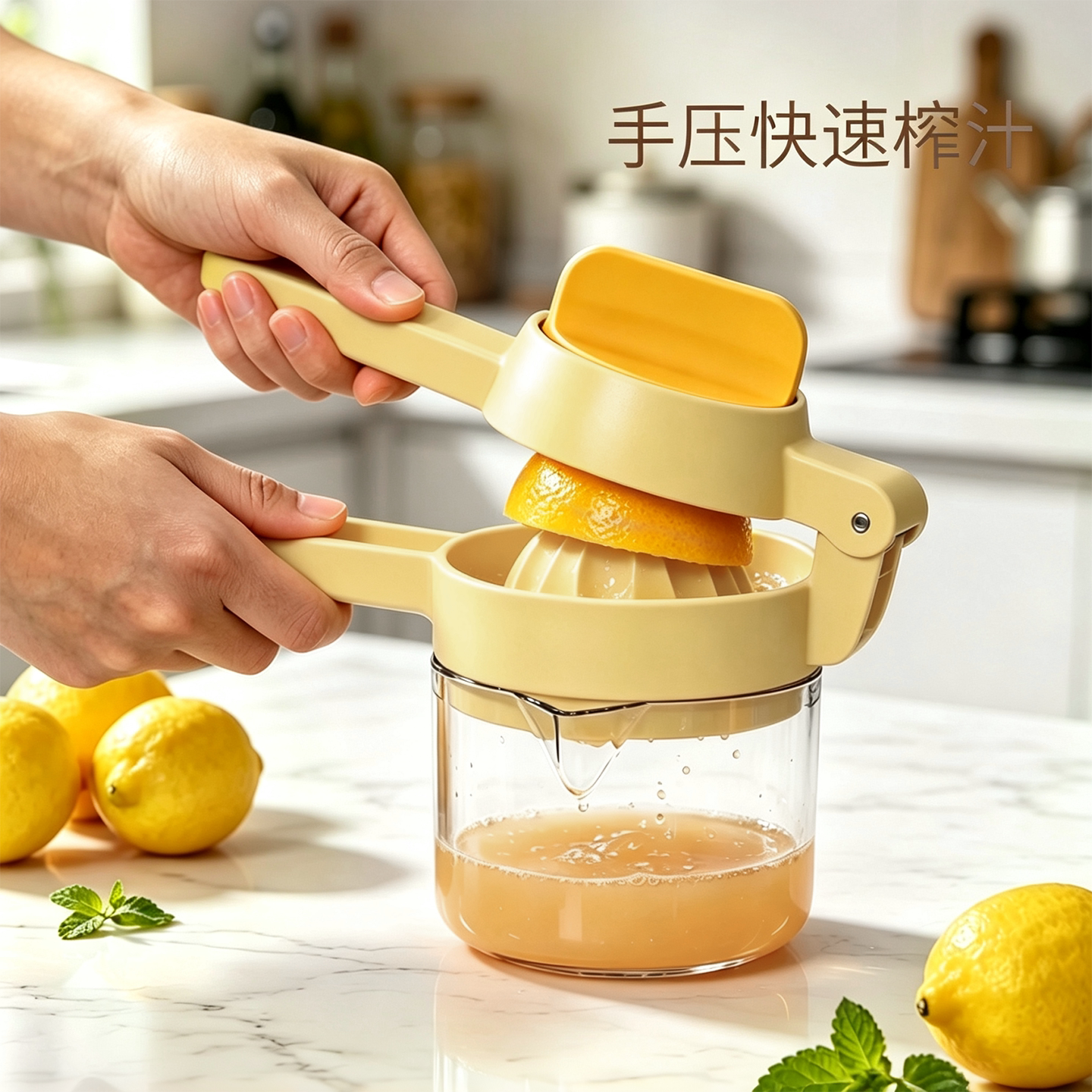 家用手动水果榨汁器渣汁分离图片