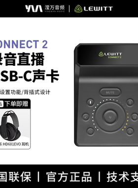 LEWITT/莱维特 CONNECT2 专业级外置声卡效果器电脑手机直播录音