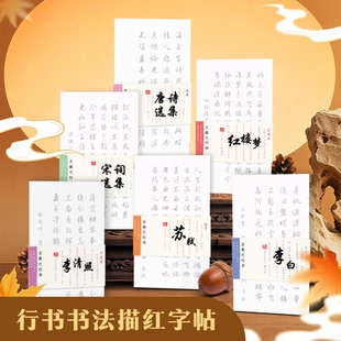 飞乐鸟行书书法字帖软笔小学生初学者成人练字练习临摹描红国学唐诗宋词