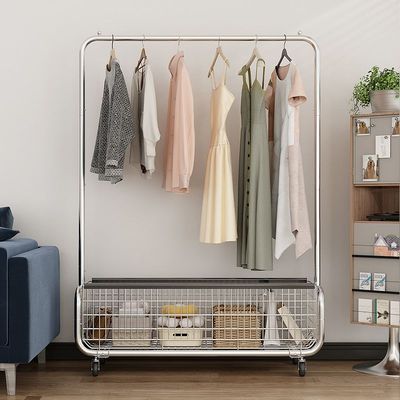 轻奢卧室落地式挂衣架储物柜一体挂衣架落地卧室家用移动衣帽架20