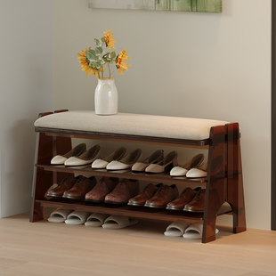 入户门换鞋凳高档亚克力家用客厅玄关长条凳创意网红鞋柜坐凳一体