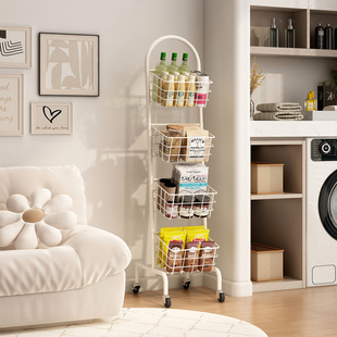 可移动零食小推车置物架落地家用书本储物架客厅厨房多层收纳架子