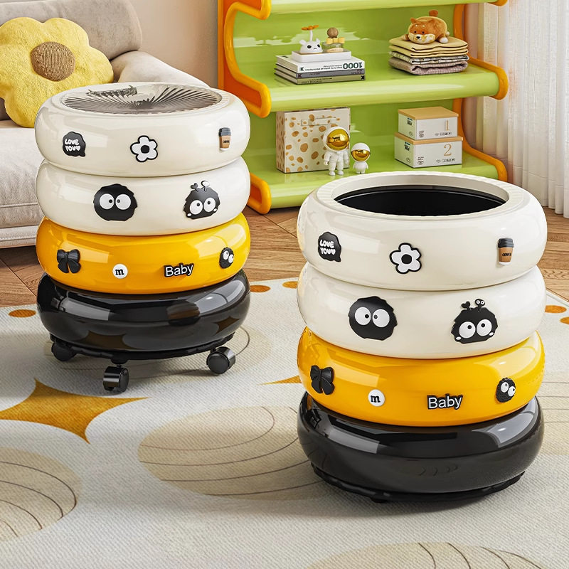 高颜值ins风垃圾桶家用2026新款客厅轻奢高档带盖厨房可移动纸篓