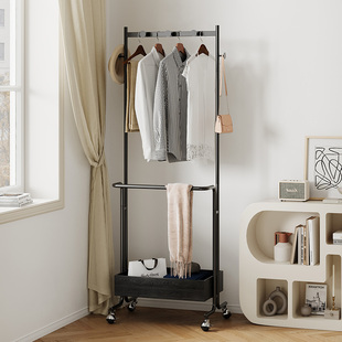 衣帽架落地卧室挂衣架可移动多功能家用客厅高级感衣服收纳晾衣架