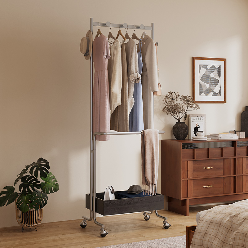 可移动多功能中古风高端衣帽架