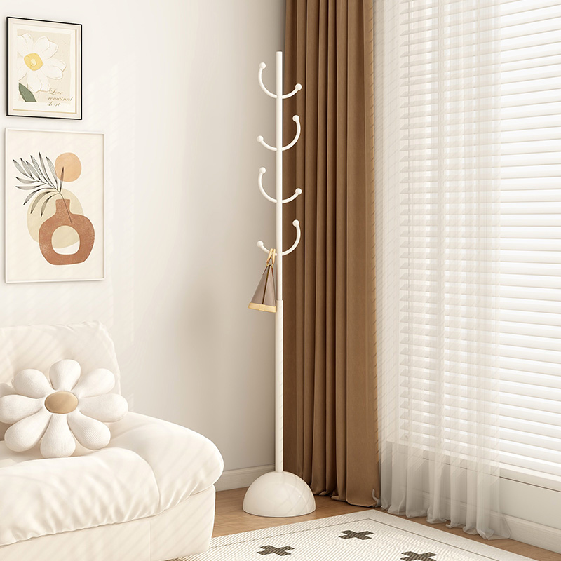 速立普创意奶油风小型落地挂衣架