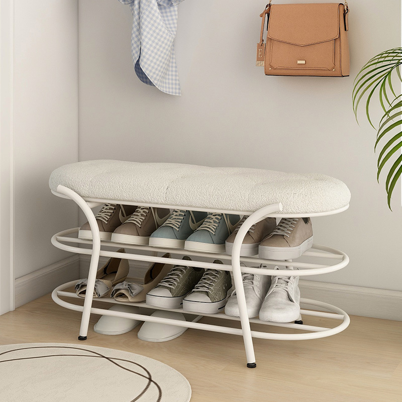 速立普奶油风家用门口可坐换鞋凳
