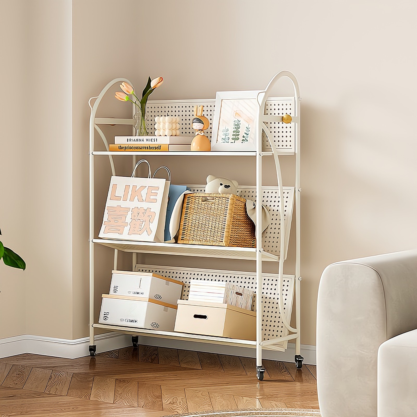 书架一体靠墙可移动家用书柜儿童绘本架阅读架客厅多层铁艺置物架,住宅家具,书架,淘宝优惠券,粉丝福利购,淘宝优惠卷