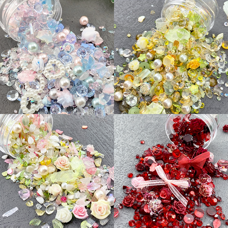 DIY材料谷美周边装饰仿珍珠超仙气穿戴美甲晶透碎石爆款卡砖