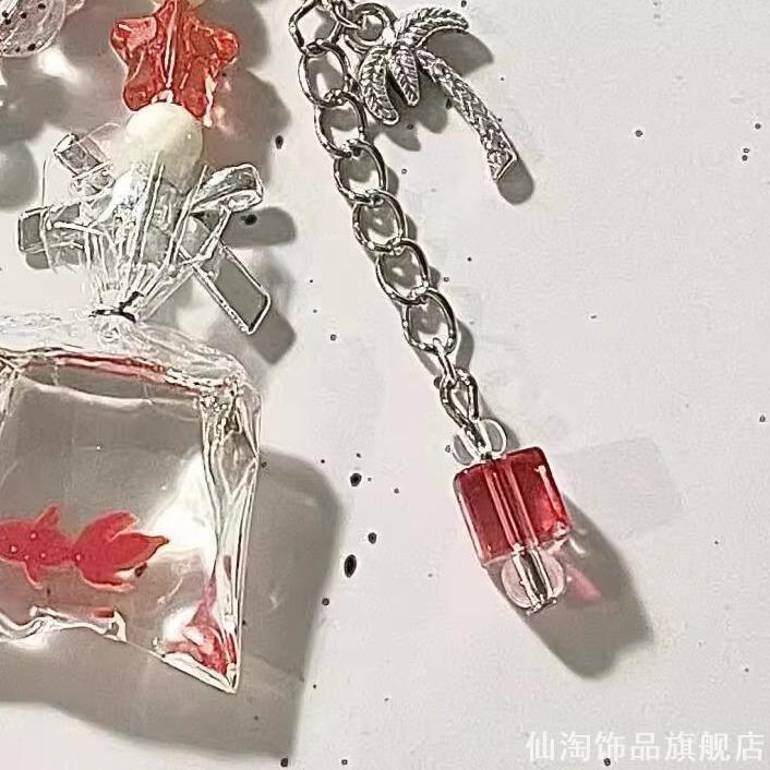手作清透手机链m5挂链咕链金鱼