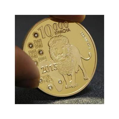 硬币外币金币纪念币非洲狮赞比亚镀金金钱豹水牛野生动物4枚套装