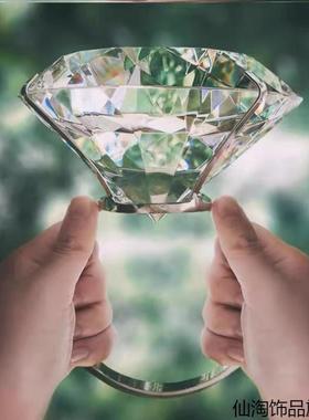 仿水晶大钻戒儿童游戏超大钻石仿水晶求婚戒指创意礼品道具情人节