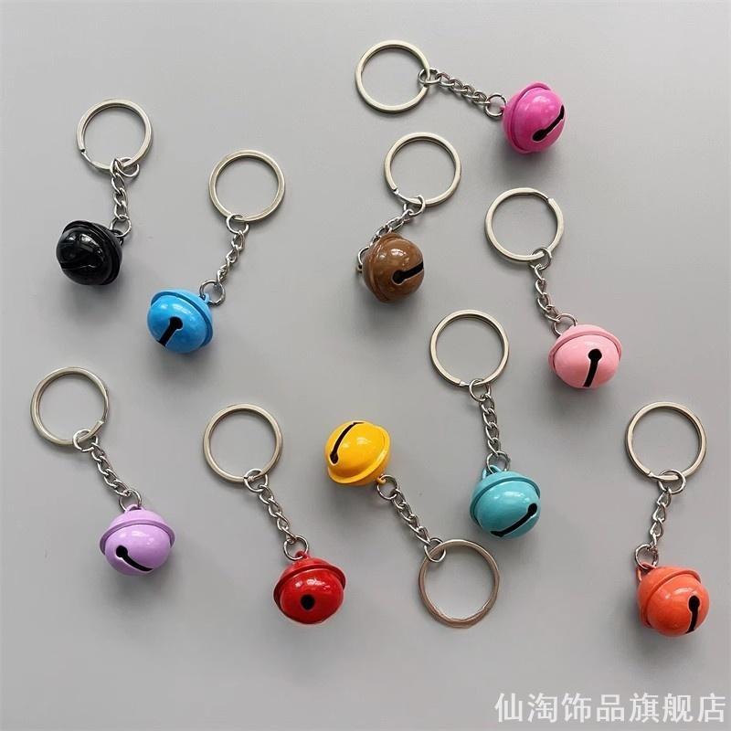 韩版卡通小熊兔子铜铃铛皮绳钥匙扣创意男女款汽车钥匙链包挂