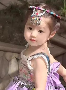 藏族头饰女辫子藏式少数民族舞蹈演出舞台服配饰手工编制藏族头花