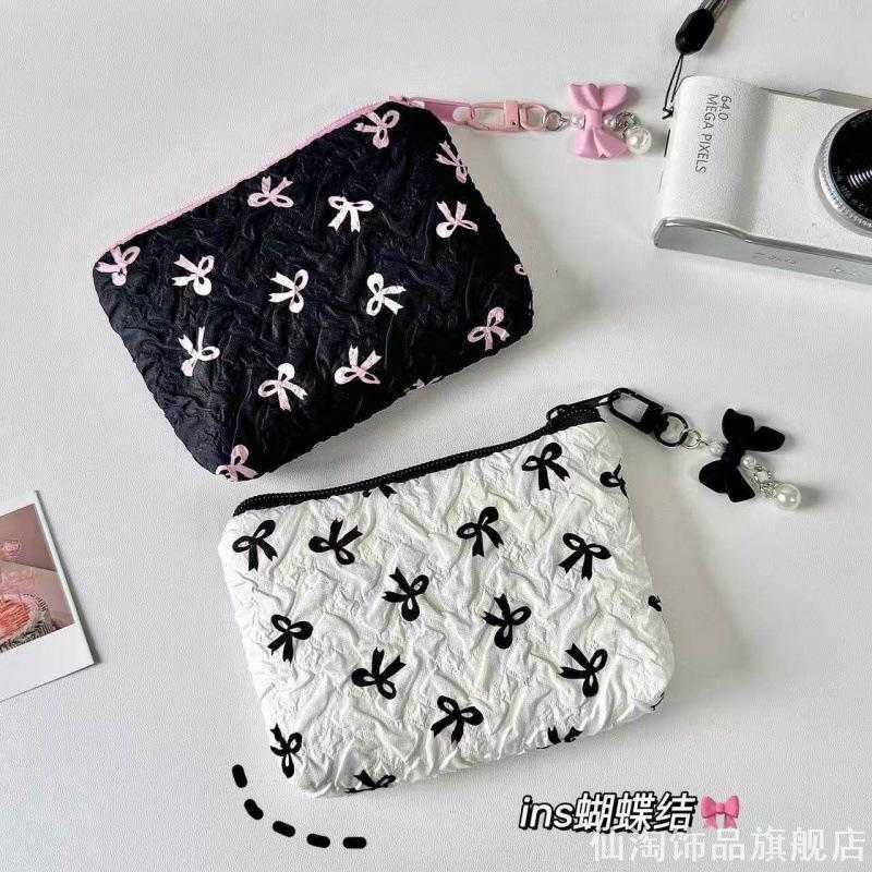 小清新蝴蝶结零钱包女大容量卡片CCD收纳包迷你口红化妆包耳机包