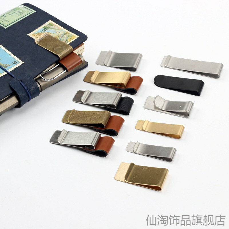 钢夹新款男女欧美卡夹精品工具本子卡片卡包配件复古黄铜夹子