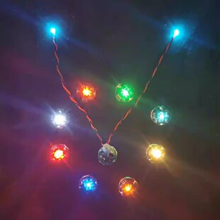 适用模型加灯改装附带线灯玩具车客车红蓝警灯供电积木5V照亮