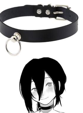 甜酷朋克choker锁骨链黑色皮革