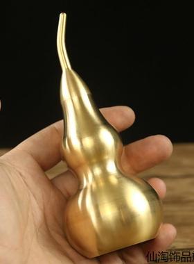 黄铜人气款葫芦工艺品挂件空心带盖空心福禄铜钱手盘文玩摆件款