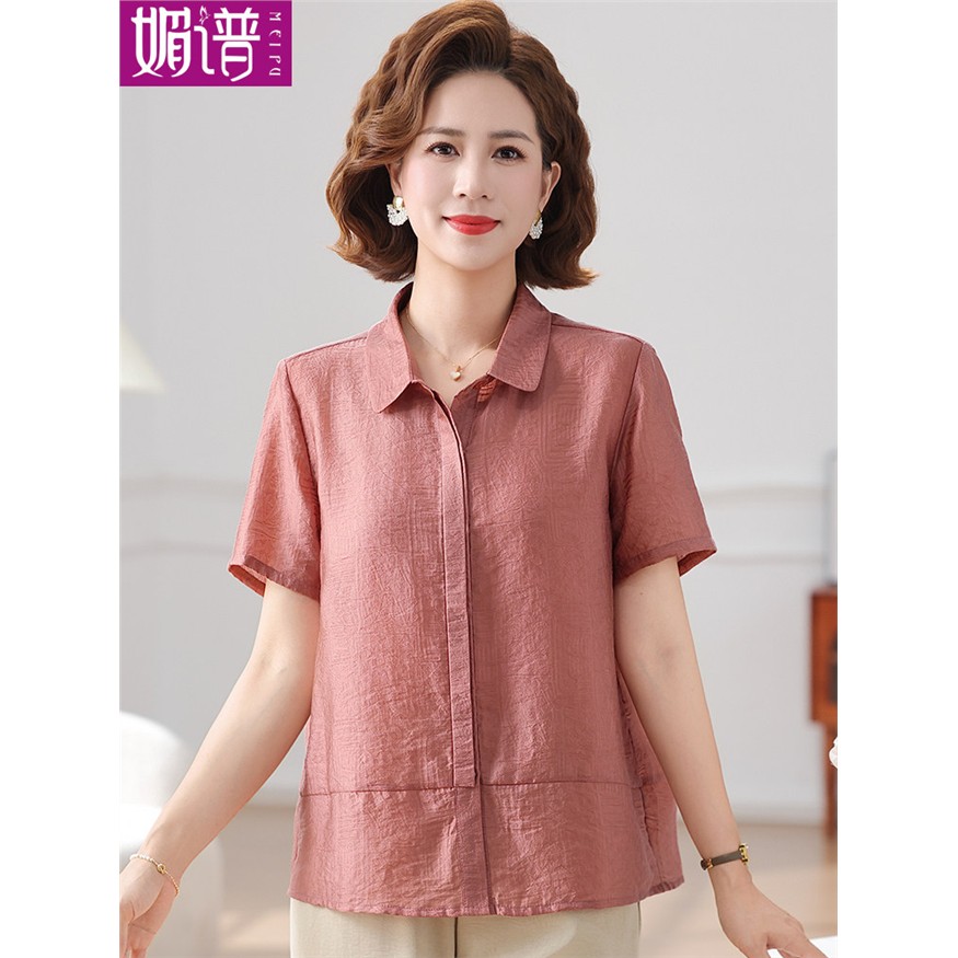 中年妈妈夏装时尚短袖衬