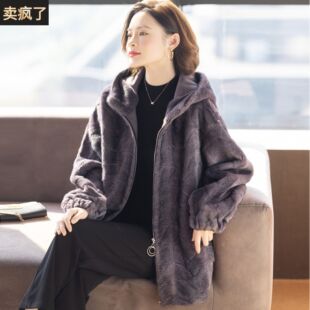 妈妈冬装洋气休闲外套中长款大衣2025新款时尚夹克上衣服中老年女