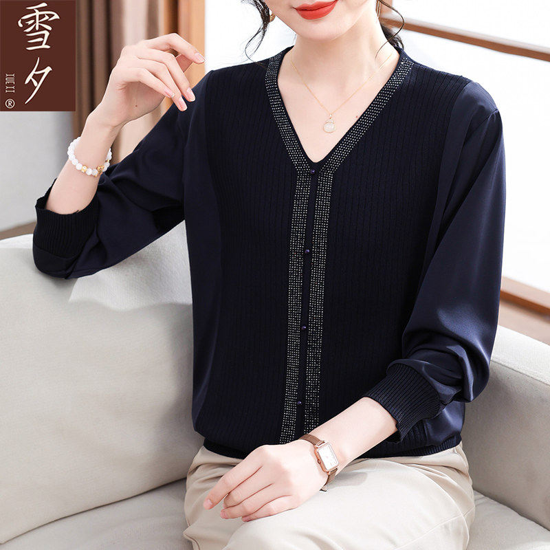 妈妈春装2026新款早春打底衫中老年针织上衣洋气内搭春秋长袖T恤