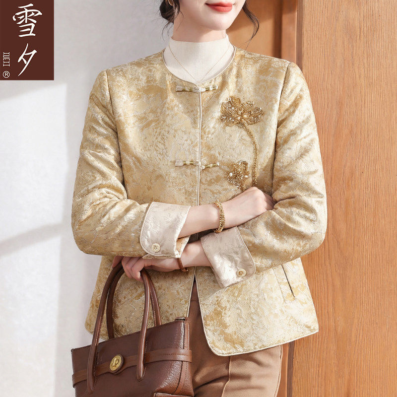 新中式妈妈春装气质高贵风衣外套2026新款中老年女短款春秋薄上衣