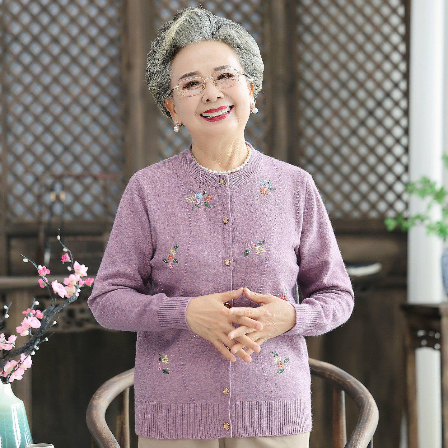 中老年人秋装女衣服老太