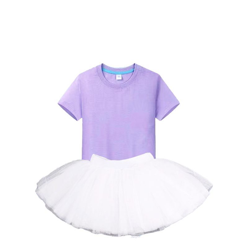 六一儿童糖果色啦啦队演出服蓬蓬纱裙幼儿彩色T恤班服孩子的天空