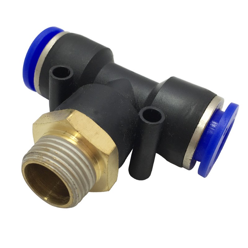 气动管快速插接头PB8-02 4-M5 6-B01 10-03 12-04外牙T正三通AKS