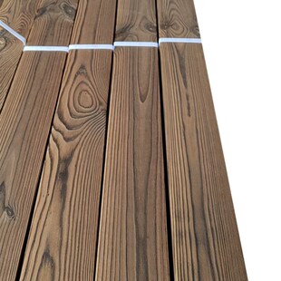 碳化火烧防腐木方木条花园平台木栈道炭化实木板樟子松炭烧防腐木