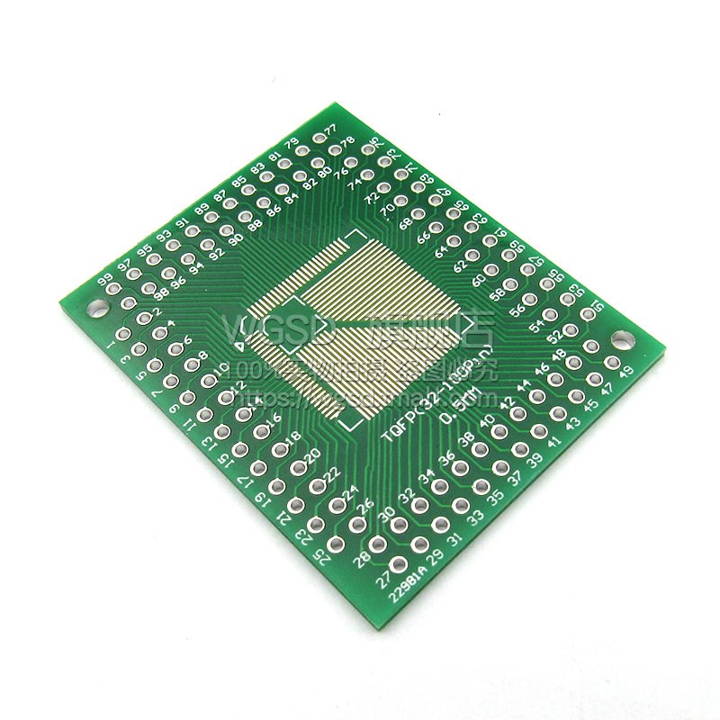 FQFP TQFP 32 44 64 80 100LQFP贴片直插转接板 0.5/0.8mm(2个)