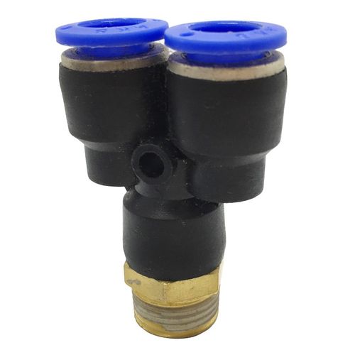 气动快速插接头PX Y型三通螺纹PX4-M5/6/8/10/12/16 WAKS快插接头