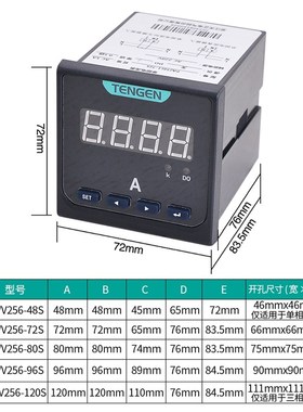 天正TENGEN三相多功能P256L液晶485数显电流电压组合表电力仪表